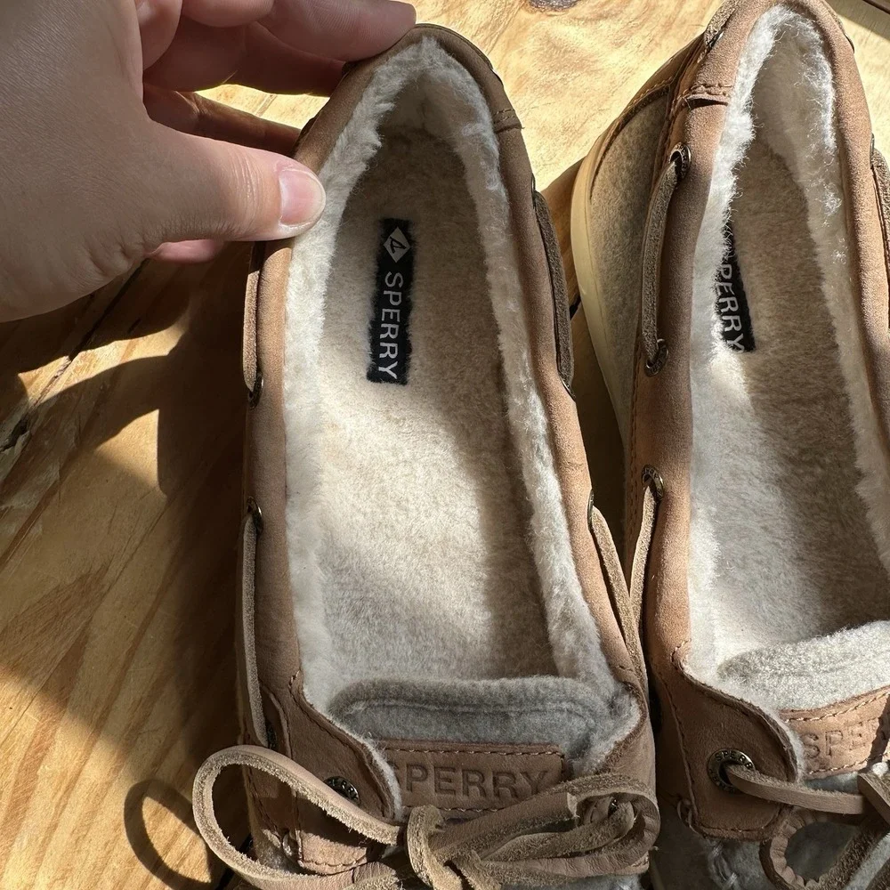 NEW SPERRY Angelfish 1 Eye Boat Shoe Women's Size US 8.5 Gray Grey Brown Cozy